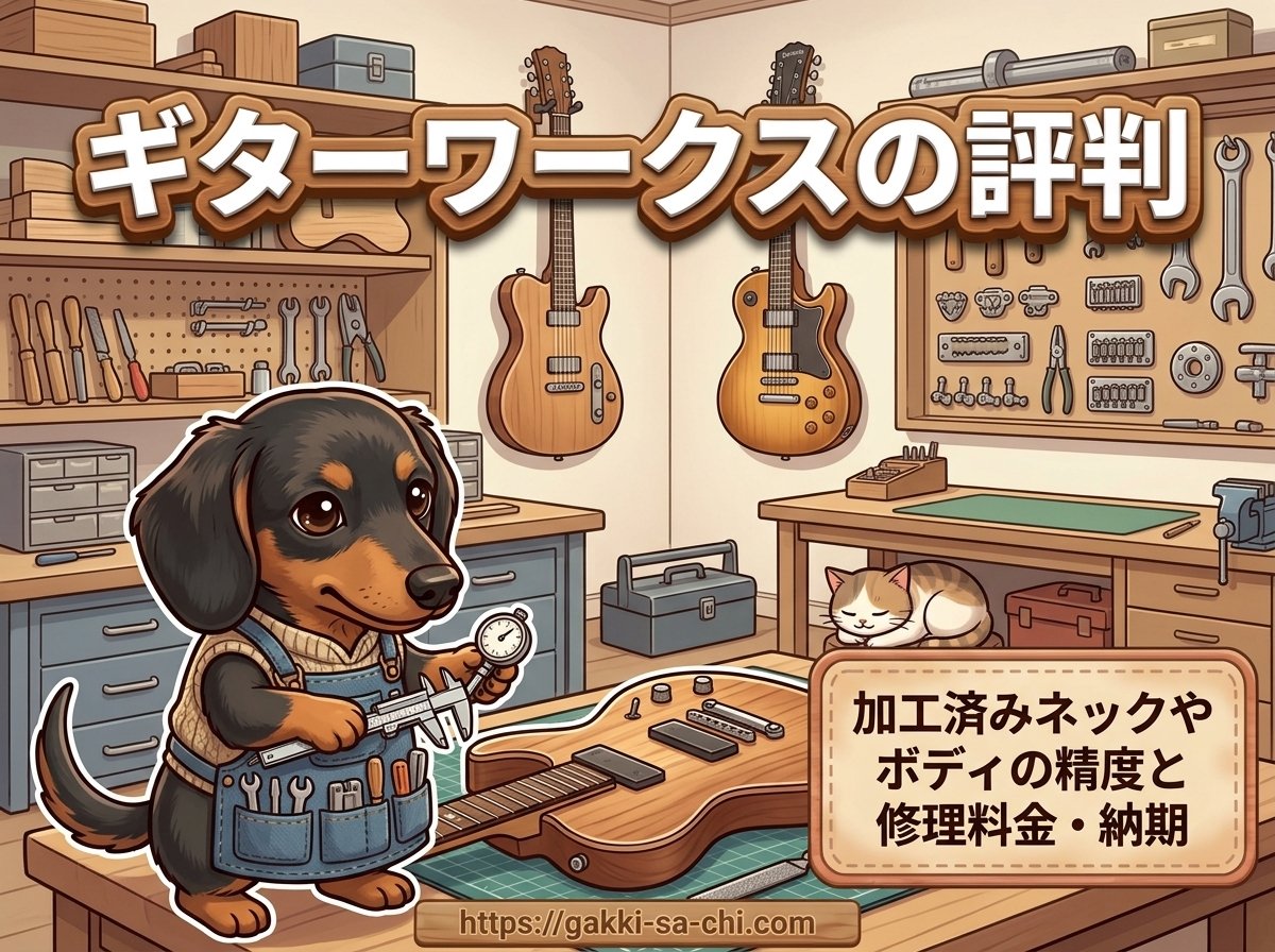 【ギターワークスの評判】加工済みネックやボディの精度と修理料金・納期